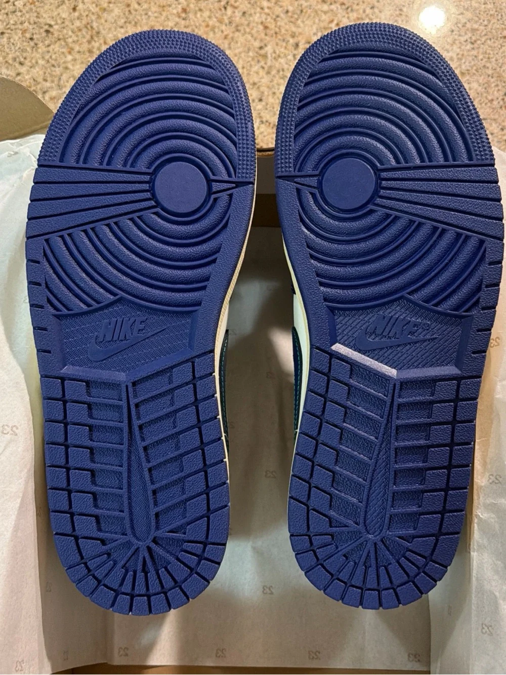 Jordan Low Top Sneakers in Navy, Teal & White